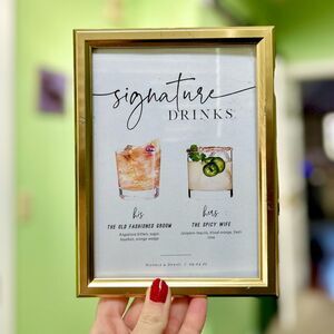 Cute His & Hers Married Couple Signature Drinks Barkeep Home Decor Art